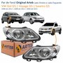 Par de Farol Dianteiro VW Gol Voyage G5 2008 Até 2012 Saveiro G5 2009 Até 2013 Original Arteb Foco Duplo Máscara Cromomix