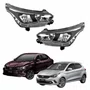 Par de Farol Fiat Argo Cronos 2016 Até 2024 Máscara Negra Sem Led
