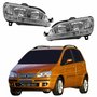 Par de Farol Fiat Idea 2006 Até 2010 Original Arteb Máscara Cromada