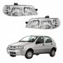 Par de Farol Fiat Palio G2 2001 Até 2007 Foco Duplo Carcaça Preta