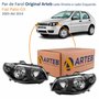 Par de Farol Fiat Palio G3 2003 Até 2014 Original Arteb Máscara Negra Canhão Preto Foco Duplo