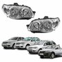 Par de Farol Fiat Palio G3 2003 Até 2014 Siena Strada Weekend G3 2003 Até 2012 Original Arteb Máscara Cromada Com Aro Cromado Foco Duplo