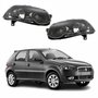 Par de Farol Fiat Palio G4 2008 Até 2011 Foco Duplo Máscara Negra com Anel Preto