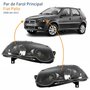 Par de Farol Fiat Palio G4 2008 Até 2011 Foco Duplo Máscara Negra com Anel Preto
