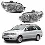Par de Farol Fiat Palio Weekend G3 2003 Até 2012 Original Arteb Máscara Cromada Com Aro Cromado Foco Duplo