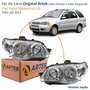 Par de Farol Fiat Palio Weekend G3 2003 Até 2012 Original Arteb Máscara Cromada Com Aro Cromado Foco Duplo