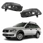 Par de Farol Fiat Palio Weekend G4 2008 Até 2016 Foco Duplo Máscara Negra com Anel Preto