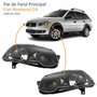 Par de Farol Fiat Palio Weekend G4 2008 Até 2016 Foco Duplo Máscara Negra com Anel Preto