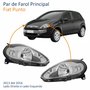Par de Farol Fiat Punto 2013 Até 2016 Máscara Cromada
