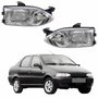 Par de Farol Fiat Siena 1996 Até 2000 Foco Duplo Vidro