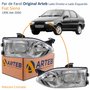 Par de Farol Fiat Siena 1996 Até 2000 Original Arteb Foco Duplo Vidro