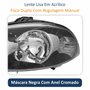 Par de Farol Fiat Siena 2008 Até 2012 Original Arteb Foco Duplo Máscara Negra com Anel Cromado