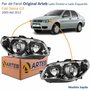Par de Farol Fiat Siena G3 2003 Até 2012 Original Arteb Máscara Cromada Com Aro Negro Foco Duplo
