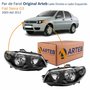 Par de Farol Fiat Siena G3 2003 Até 2012 Original Arteb Máscara Negra Canhão Preto Foco Duplo