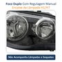Par de Farol Fiat Siena G3 2003 Até 2012 Original Arteb Máscara Negra Com Aro Cromado Foco Duplo