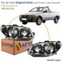 Par de Farol Fiat Strada G3 2003 Até 2012 Original Arteb Máscara Cromada Com Aro Negro Foco Duplo