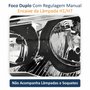 Par de Farol Fiat Strada G3 2003 Até 2012 Original Arteb Máscara Cromada Com Aro Negro Foco Duplo