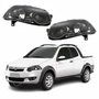 Par de Farol Fiat Strada G4 2008 Até 2016 Foco Duplo Máscara Negra com Anel Preto