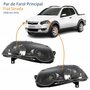 Par de Farol Fiat Strada G4 2008 Até 2016 Foco Duplo Máscara Negra com Anel Preto