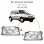 Par de Farol Fiat Uno 1991 Até 2003 Lente De Vidro