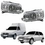 Par de Farol Fiat Uno Fire Fiorino 2004 Até 2014 Original Arteb Máscara Cromada