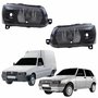 Par de Farol Fiat Uno Fire Fiorino 2004 Até 2014 Original Arteb Máscara Negra