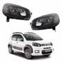 Par de Farol Fiat Uno Vivace 2015 Até 2021 Máscara Negra