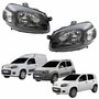 Par de Farol Fiat Uno Way Vivace 2010 Até 2014 Fiorino 2014 Até 2019 Original Arteb Máscara Negra