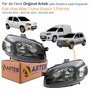Par de Farol Fiat Uno Way Vivace 2010 Até 2014 Fiorino 2014 Até 2019 Original Arteb Máscara Negra