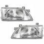 Par de Farol Ford Escort 1993 Até 1996 Máscara Cromada