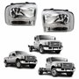 Par de Farol Ford F250 F350 F4000 2007 Até 2011 Máscara Cromada