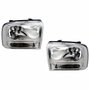 Par de Farol Ford F350 2007 Até 2011 Máscara Cromada