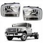 Par de Farol Ford F4000 2007 Até 2011 Máscara Cromada