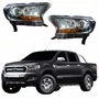 Par de Farol Ford Ranger 2017 Até 2023 Máscara Negra Com Projetor