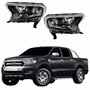 Par Farol Ford Ranger Xls 2017 Até 2023 Máscara Negra