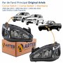 Par de Farol GM Corsa 2003 Até 2012 Montana 2003 Até 2010 Original Arteb Foco Duplo Máscara Negra Pisca Liso
