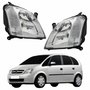 Par Farol Principal Gm Meriva 2003 Até 2012 Foco Duplo Máscara Cromada