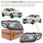 Par de Farol Gm Prisma Onix 2013 até 2016 Prisma Joy Onix Joy 2017 até 2019 Original Arteb Fumê