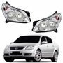 Par de Farol Gm Vectra 2006 Até 2008 Máscara Cromada