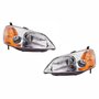 Par de Farol Honda Civic 2001 Até 2004 Com Pisca Âmbar