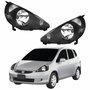 Par Farol Honda Fit 2003 Até 2008 Máscara Negra