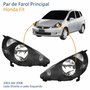 Par Farol Honda Fit 2003 Até 2008 Máscara Negra