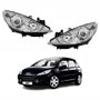 Par de Farol Peugeot 307 2007 Até 2012 Manual Cromado