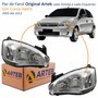 Par de Farol Principal Gm Corsa Hatch 2003 Até 2012 Original Arteb Pisca Raiado Máscara Cromada