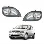 Par de Farol Renault Logan 2007 Até 2010 Máscara Cinza