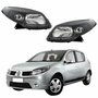 Par Farol Principal Renault Sandero 2008 2009 2010 2011 Máscara Negra