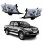 Par de Farol Toyota Hilux Srv 2012 Até 2015 Máscara Cromada