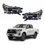 Par de Farol Toyota Hilux Srv 2021 Até 2023 Com Led Com Aro Cromado