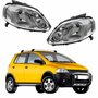 Par de Farol Vw Crossfox 2005 Até 2010 Máscara Cromada