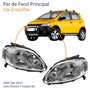 Par de Farol Vw Crossfox 2005 Até 2010 Máscara Cromada